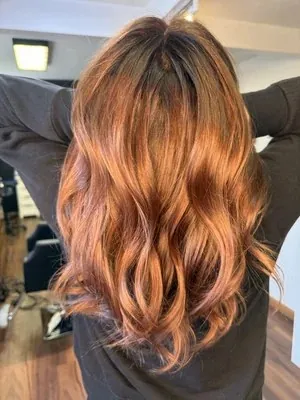Copper waves seen from the back