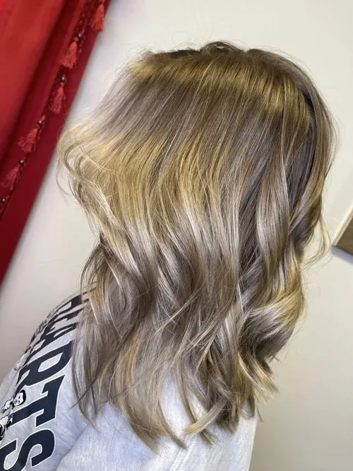 Ash blonde balayage by Gina at The Parlour